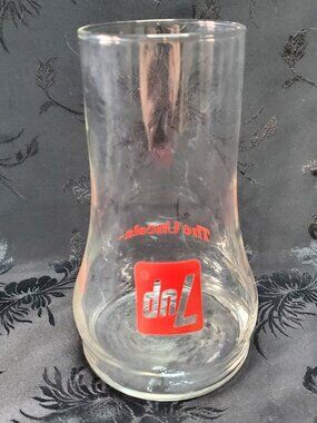 7up The Uncola Upside Down Soda Glass Tumblers Clear Red Vintage 6" 1970s